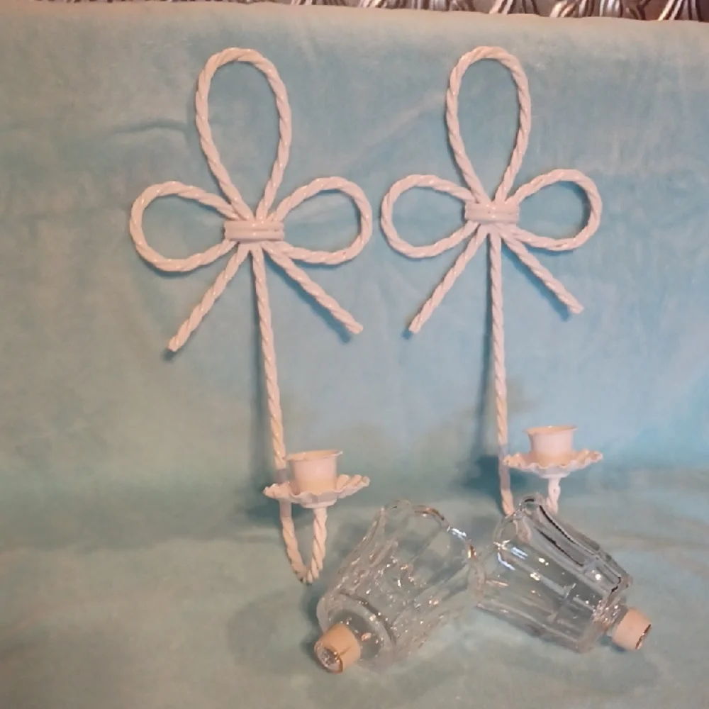 Home Interiors Wall Candle Holders With Votive Cups Set Of 2 Never Used